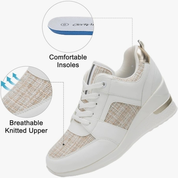 Women's Like New Cestfini High Heeled Wedge Sneakers, Fashion Platform/Hidden We - Picture 15 of 16
